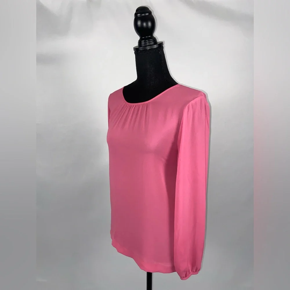 J.Crew Pink Sheer Blouse Top Size 8 J by J.Crew